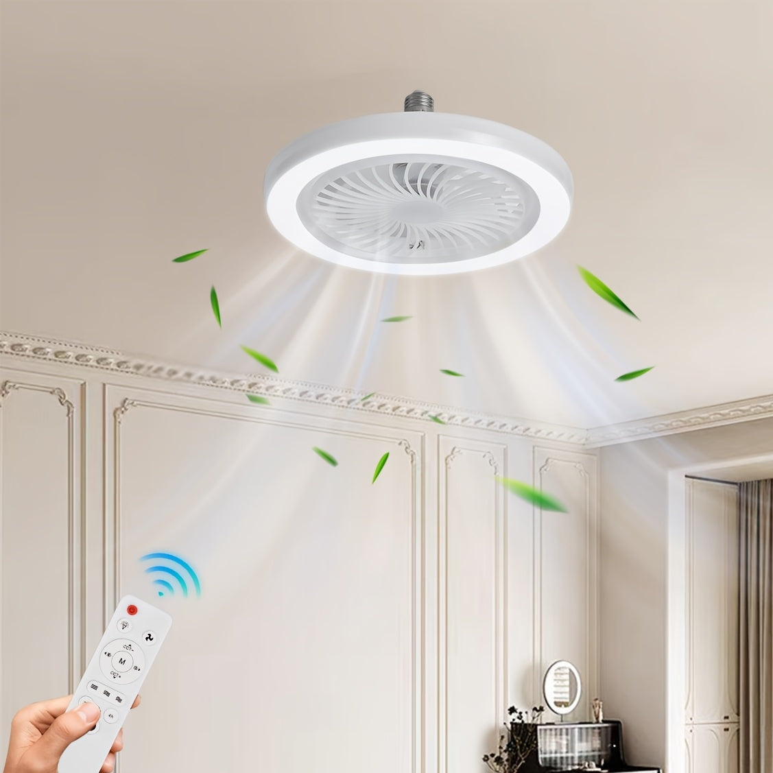 LED Slim Ceiling Fan Light – Dimmable and Quiet