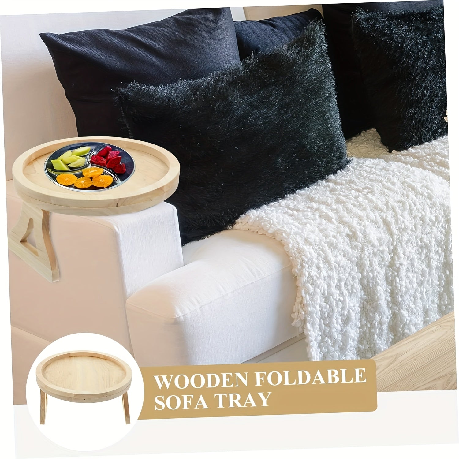 Practical Bamboo Tray – Compact and Handy for Sofa and Bed