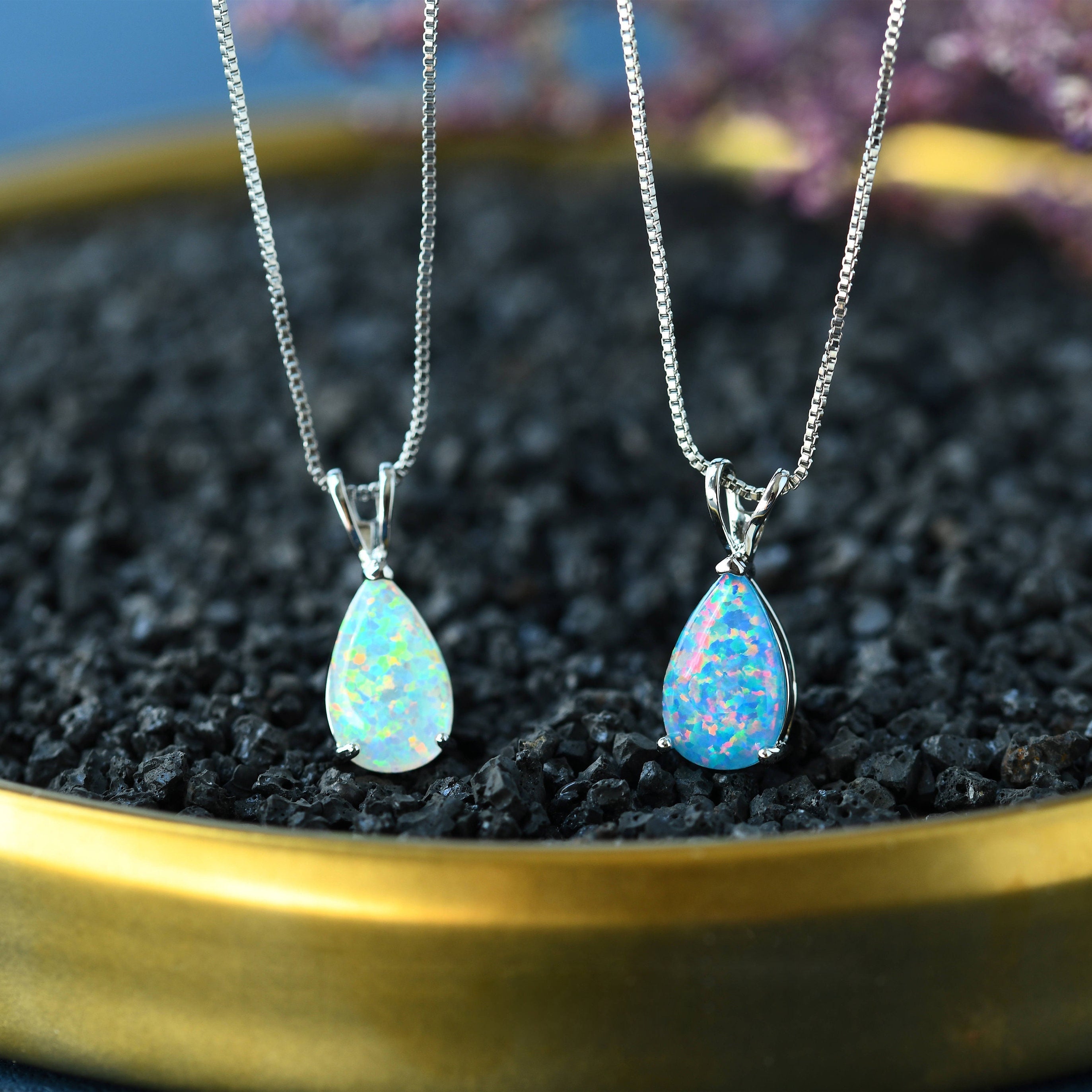 Minimalist Drop Opal Pendant Necklace – Selina