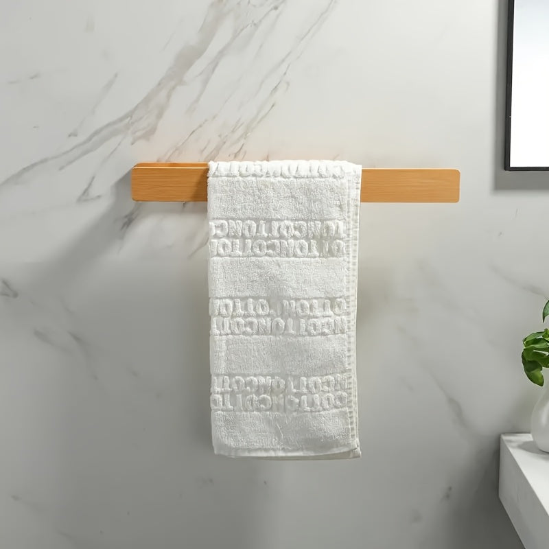 Modern Wooden Towel Holder – Elegant Wall Mounting Without Tools
