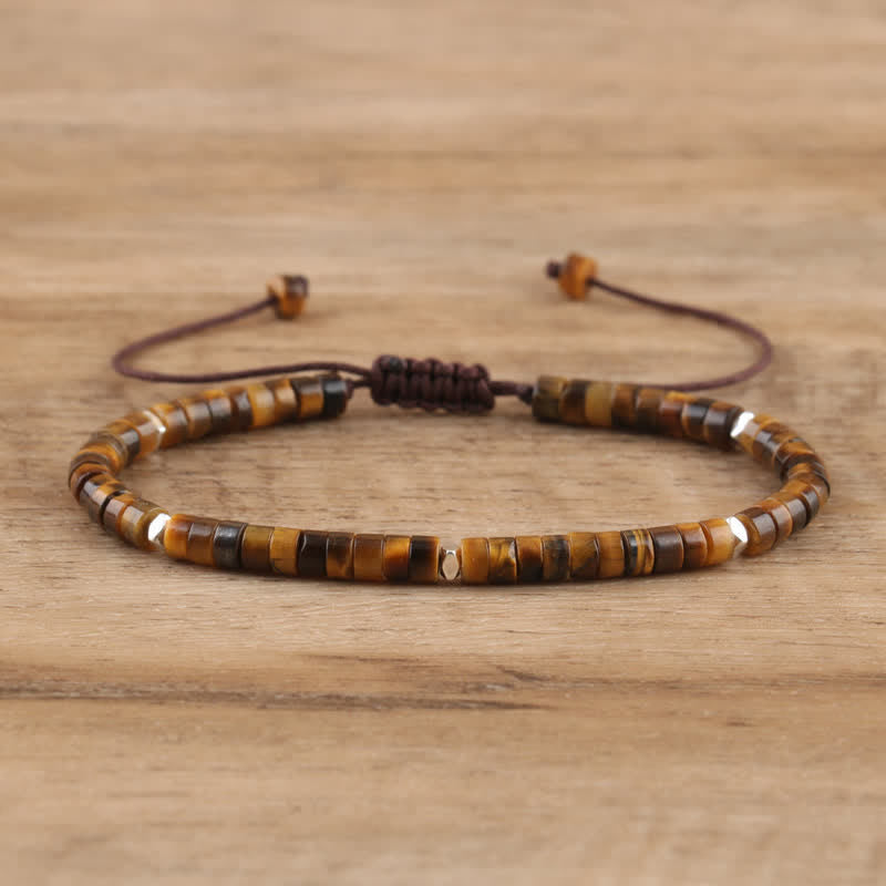 Braided Bracelet with 2.4 mm Natural Stone Beads – Seraphina