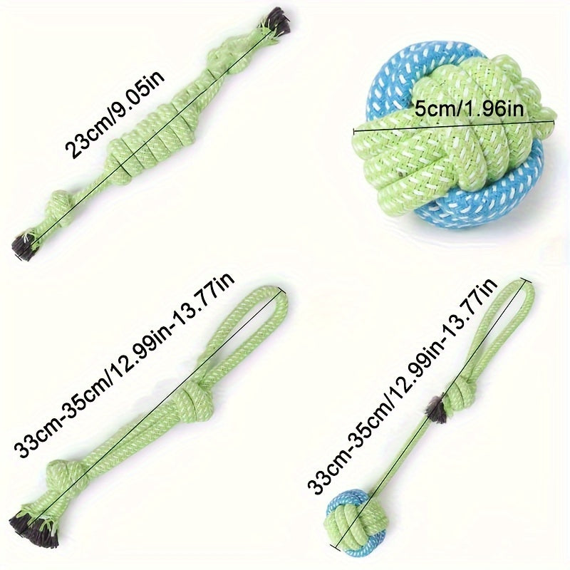 4-Piece Dog Toy Set – Ideal for Chewing, Biting, and Playtime