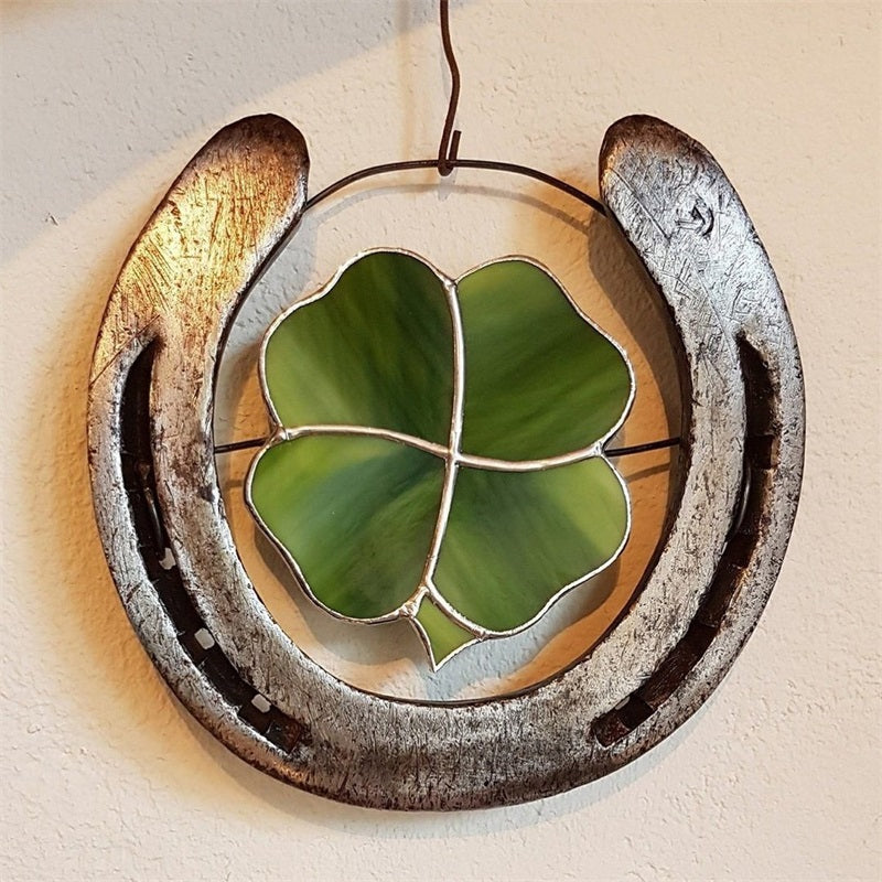 Four-Leaf Clover Luck Horseshoe