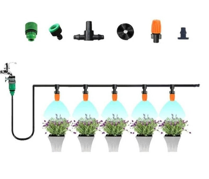 Sprinkler Set Pro | Time and Water Saving Irrigation System | Adjustable Sprinkler Heads | Suitable for Gardens and Patios | Length Options: 5m, 10m, 15m or 20m | Easy to Install
