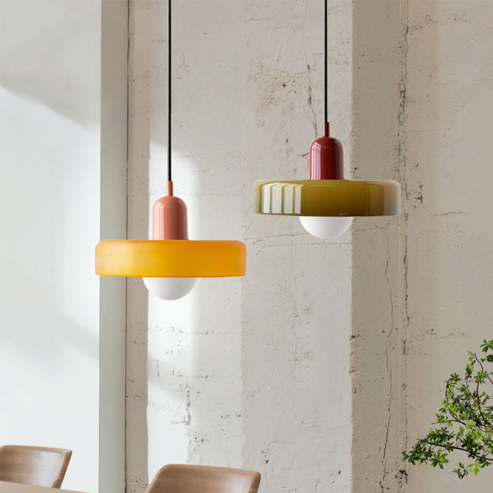 Colourful Pendant Light in Bauhaus Style - StiloGlas