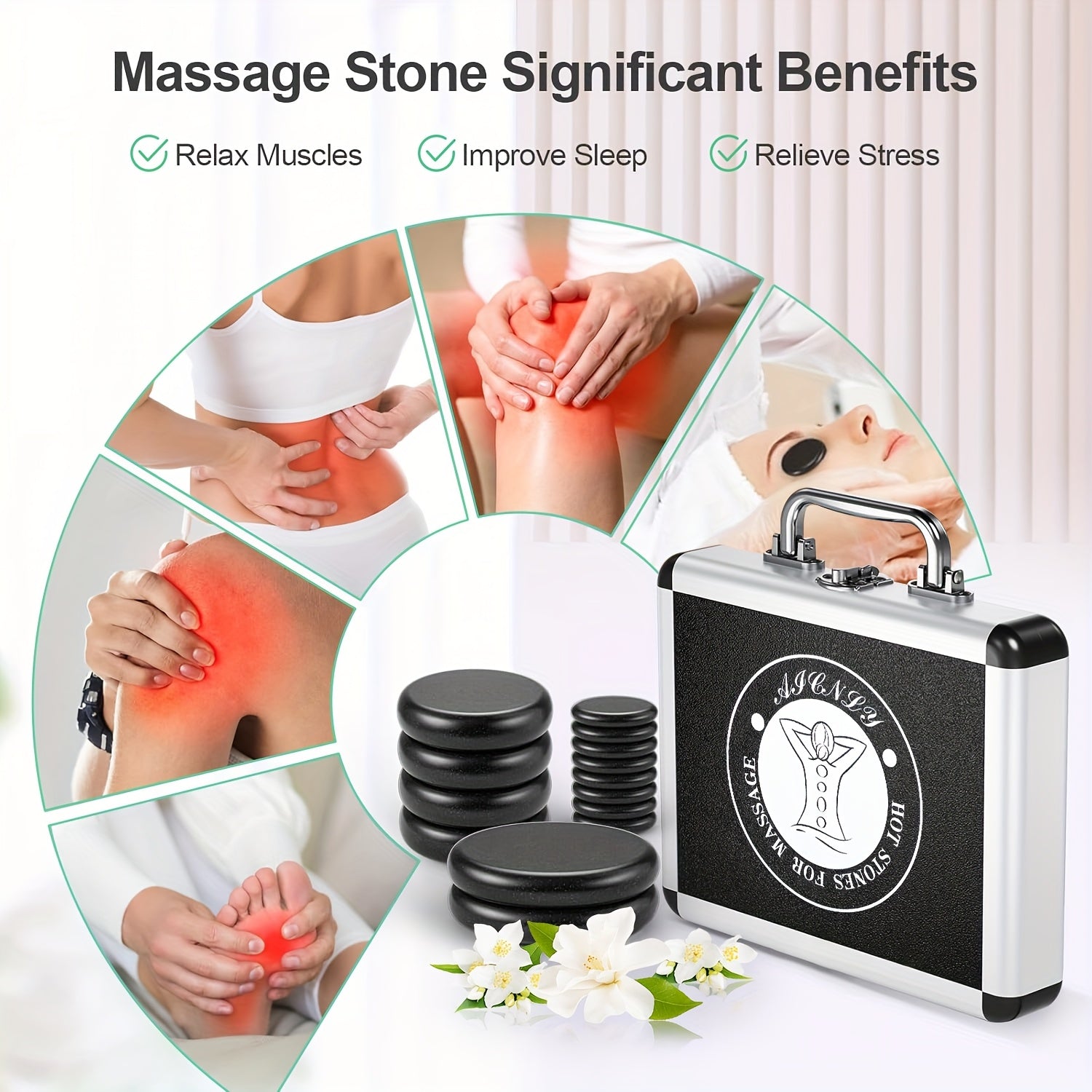 Professional Hot Stone Massage Set – Complete with Heater