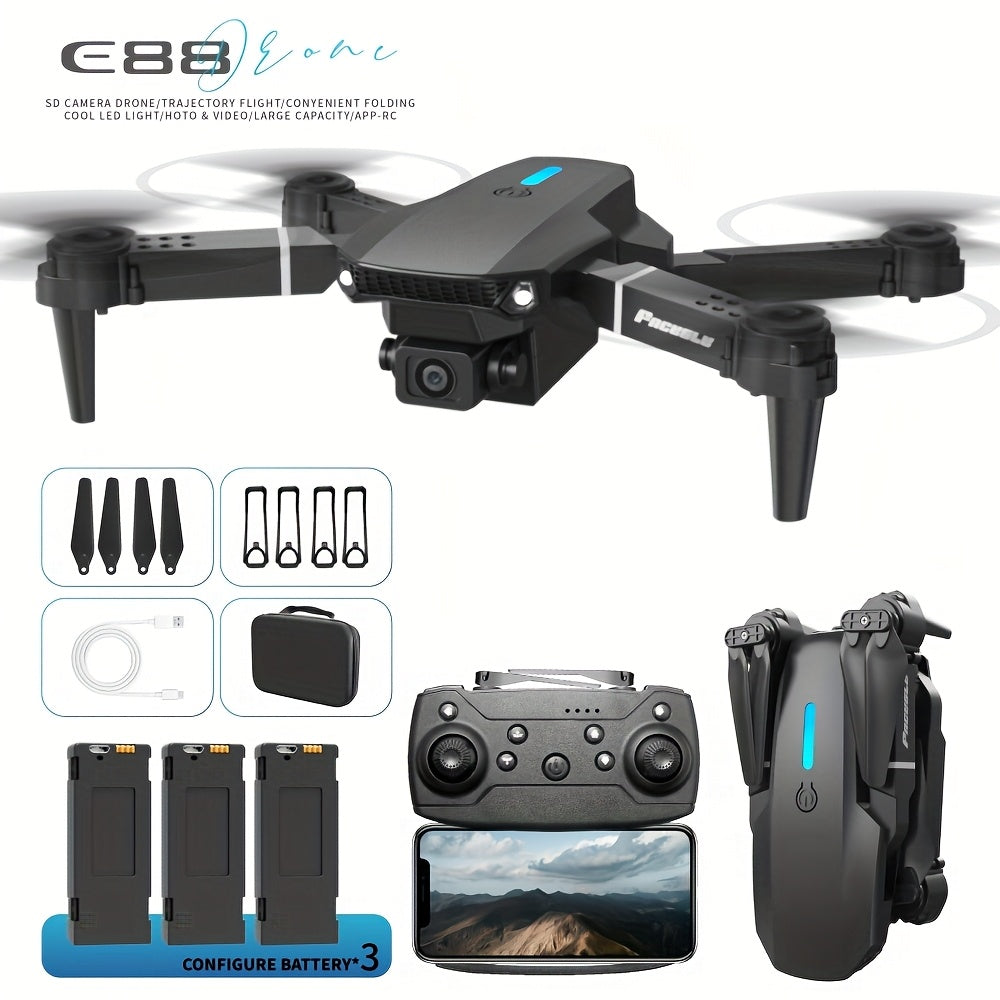 E88 Drone with Dual Camera – Foldable Quadcopter with Altitude Hold