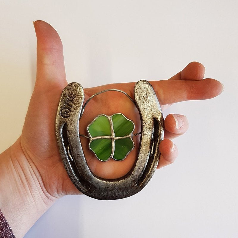Four-Leaf Clover Luck Horseshoe