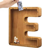 TreasureNest Coin Bank | Personalized wooden savings box in A-Z letter designs