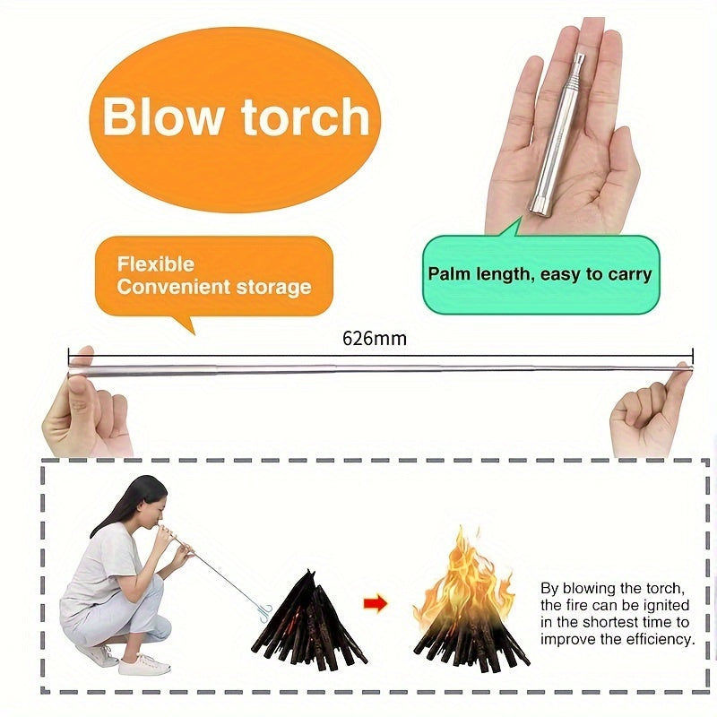 Telescopic Fire Blowing Pipe - Handy and Durable for Outdoor Fires