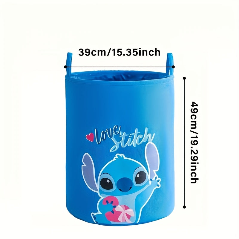 Foldable Laundry Basket with Stitch Theme – Ideal for Laundry and Toy Storage