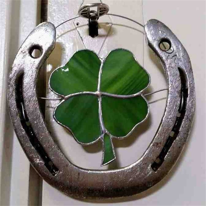 Four-Leaf Clover Luck Horseshoe