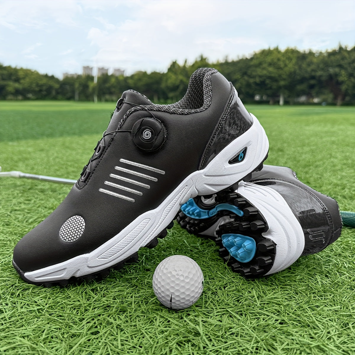 Golfeasy | Men's Golf Shoes with Grip & Dial Closure Mechanism | Rotatable Lacing System | Twist Closure | Lightweight & Breathable Design