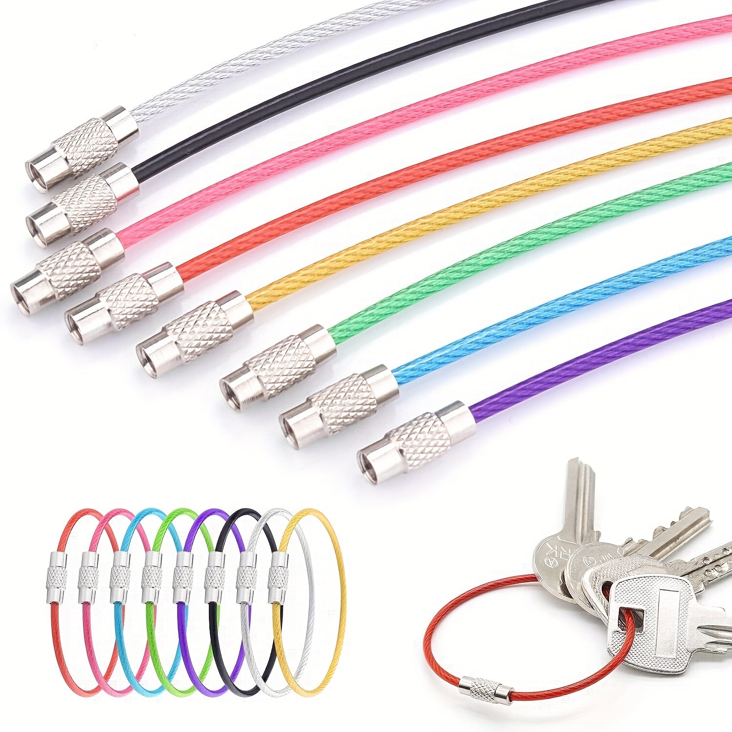 Steel Cable Keychains Set – Durable Keychains for Travel and Outdoor Activities