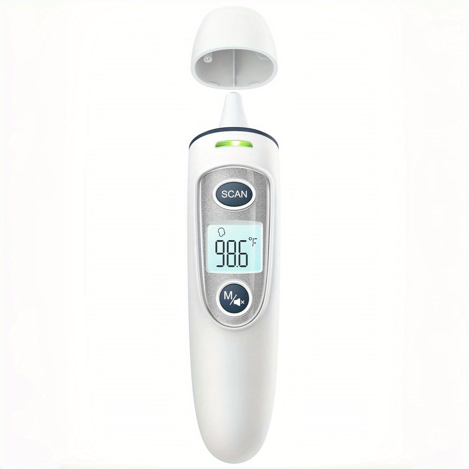 2-in-1 Digital Thermometer with Fast 1-Second Measurement – Suitable for Forehead and Ear