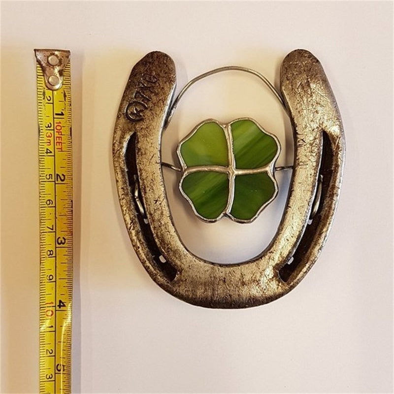 Four-Leaf Clover Luck Horseshoe