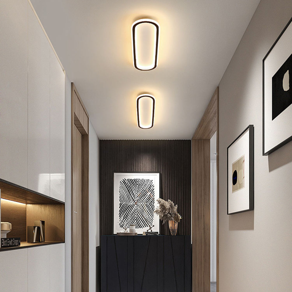 Minimalist Elliptical LED Ceiling Light Metal/Acrylic Black/Gold/Rose Gold