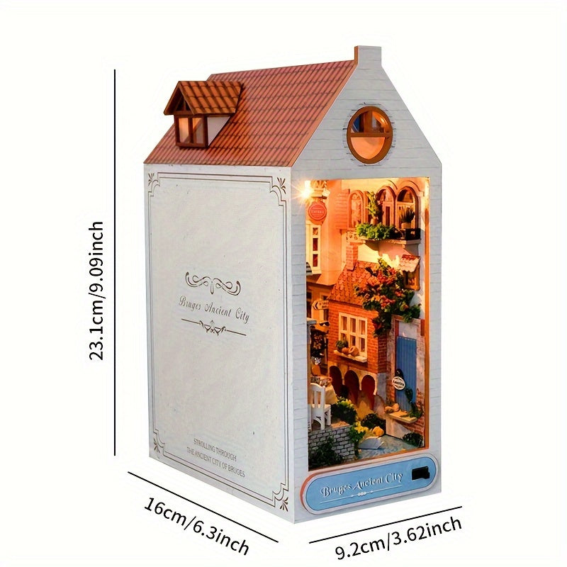 DIY Bruges House Bookstand – 3D Wooden Model of the Old Town