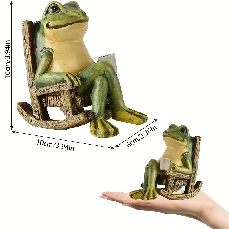 Relaxed Frog Solar Sculpture – Atmospheric and Weatherproof