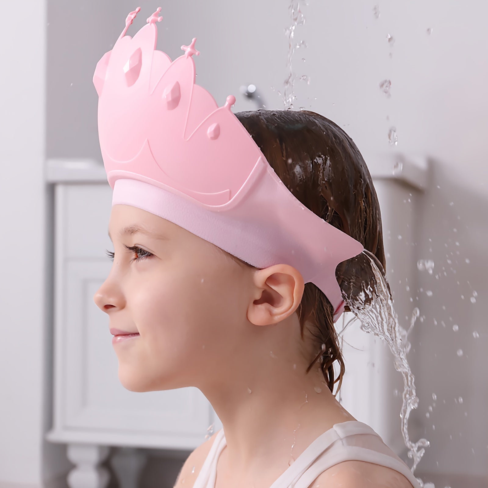 Shower Cap for Children with Ear Protection - Waterproof and Adjustable Bathing Cap for Safe Bathing
