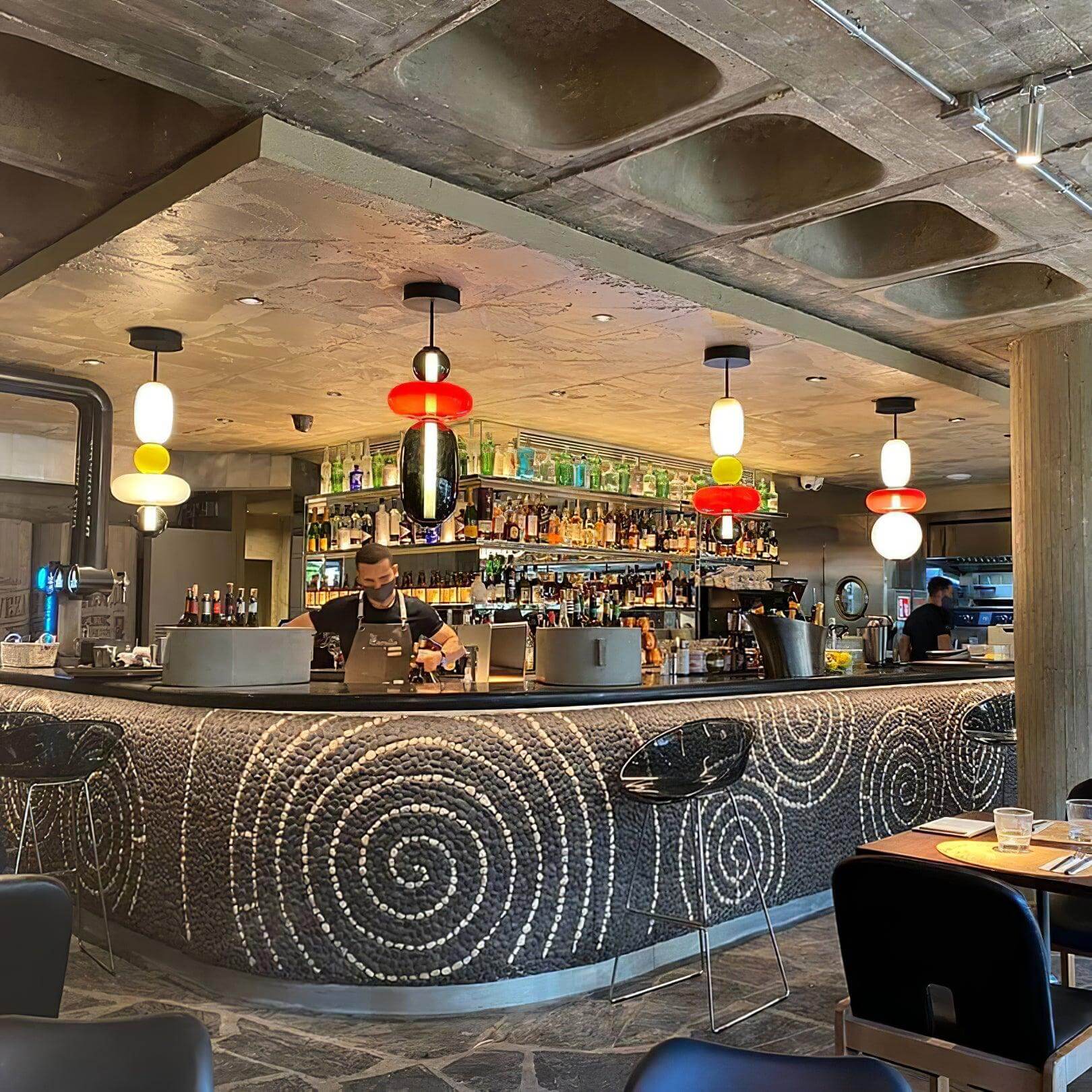 Modern Pendant Light with Coloured Glass