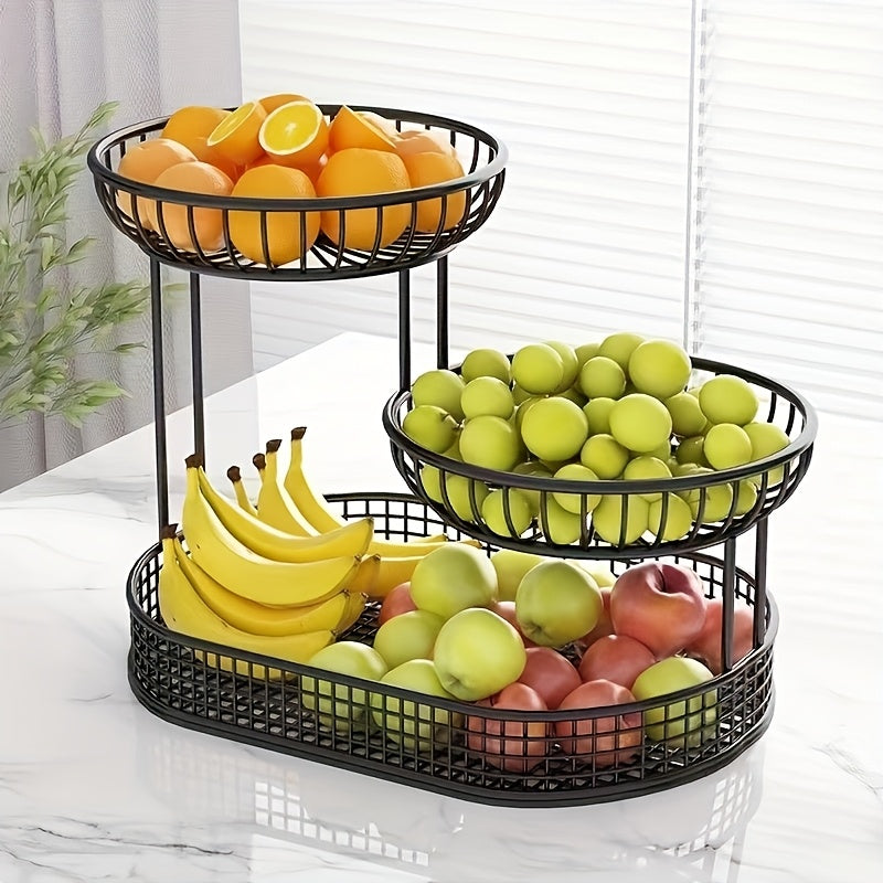 GoldenTier 3-Tier Fruit Basket – Elegant and Practical