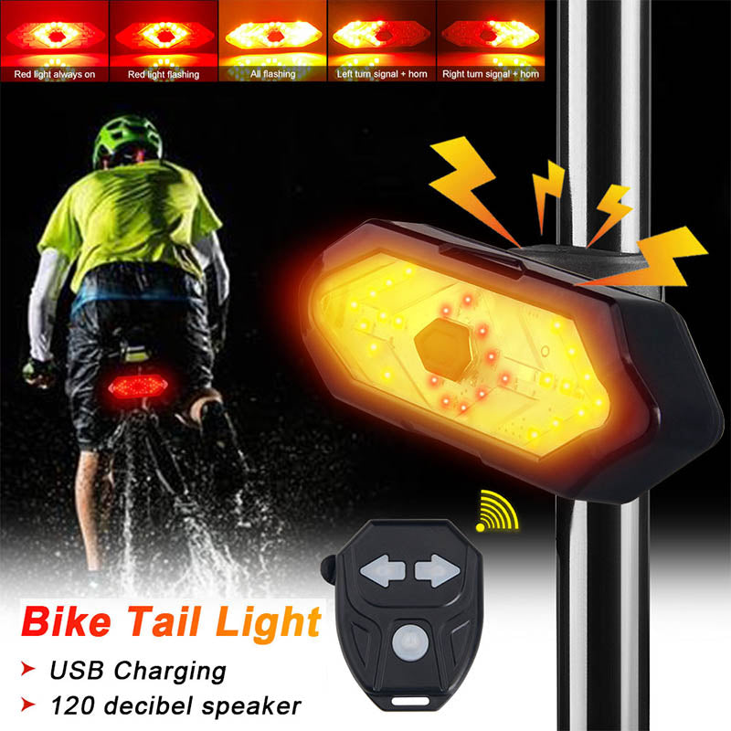Waterproof Night Riding LED Mountain Bike Remote Control Steering Rear Light