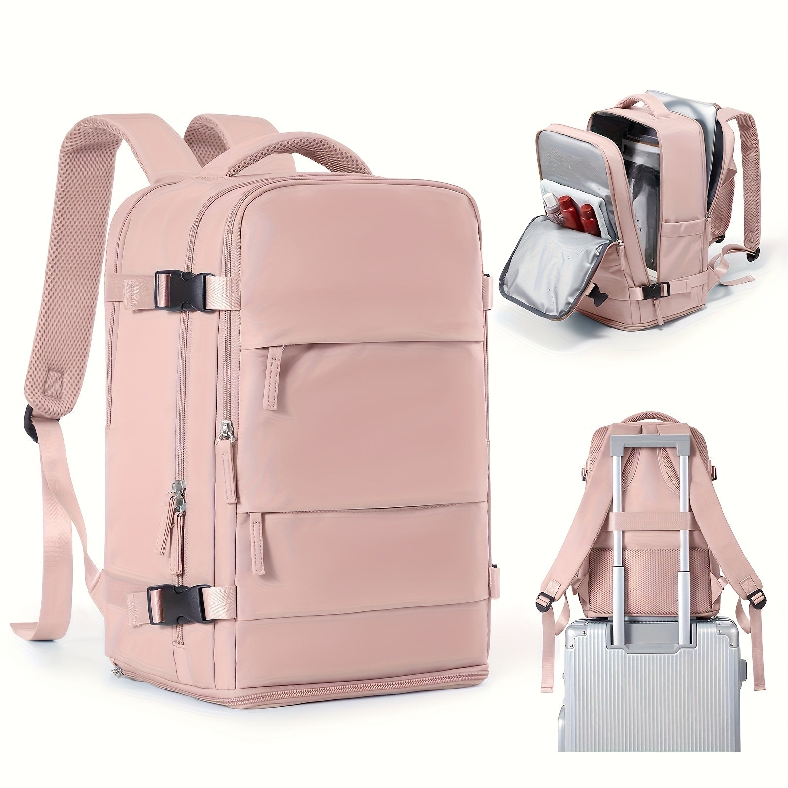 Multifunctional Travel & Day Backpack with Shoe Compartment and Waterproof Compartments