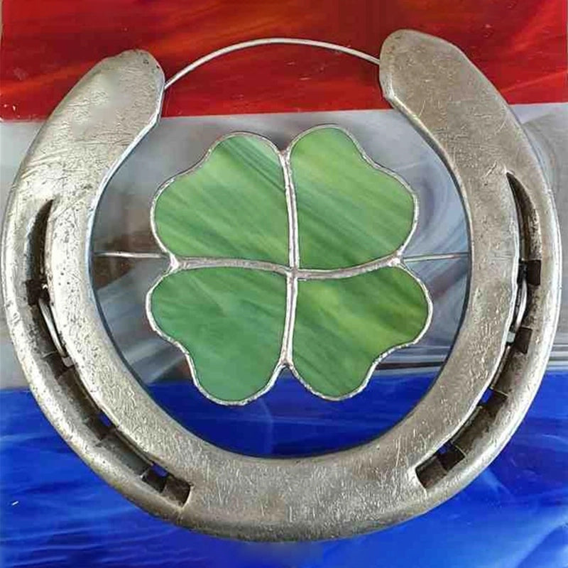 Four-Leaf Clover Luck Horseshoe