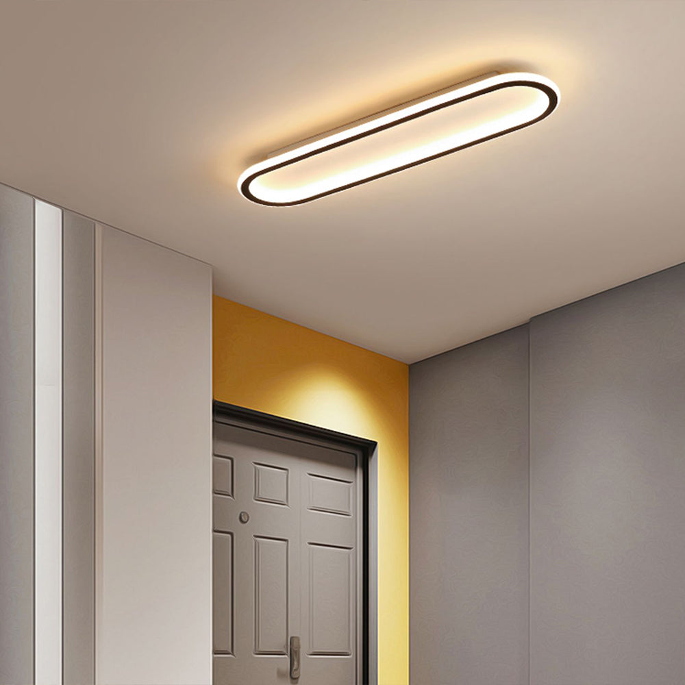 Minimalist Elliptical LED Ceiling Light Metal/Acrylic Black/Gold/Rose Gold