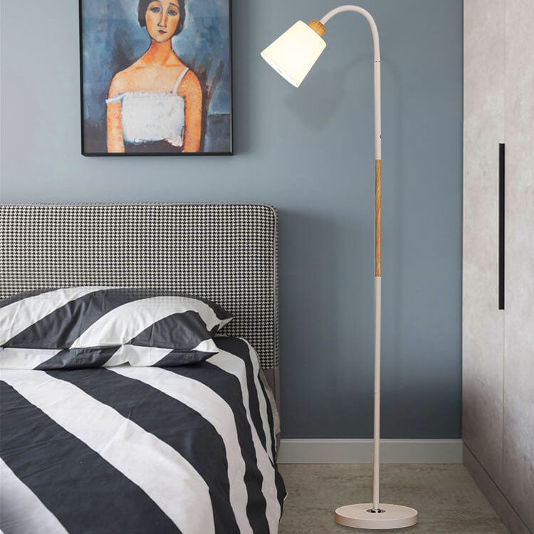 Modern Floor Lamp with Iron Base and Selectable Shade