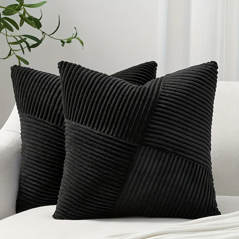 2-Piece Bohemian Style Corduroy Cushion Covers – Soft and Stylish for Sofa and Bed