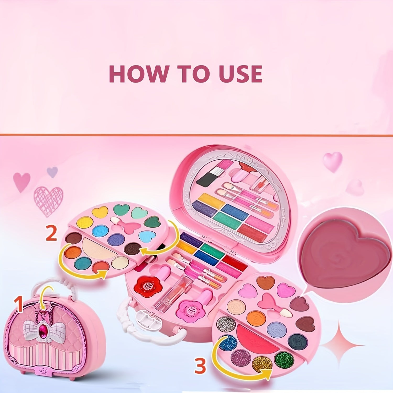 Make-up Set for Girls with Cosmetic Bag - Beautiful Gift for Your Little Princess