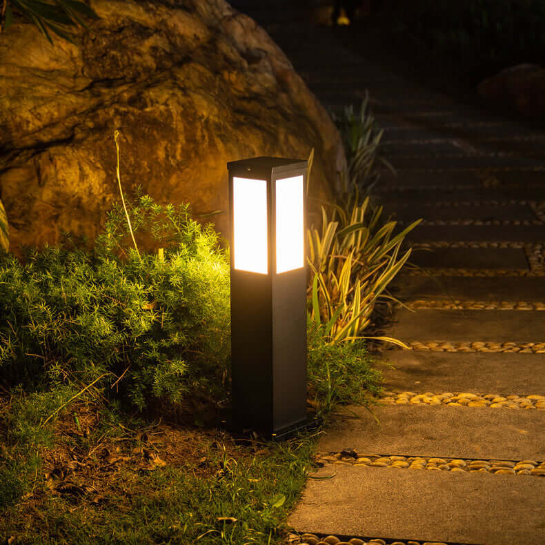 Modern Outdoor Lantern - Square LED Garden Lamp