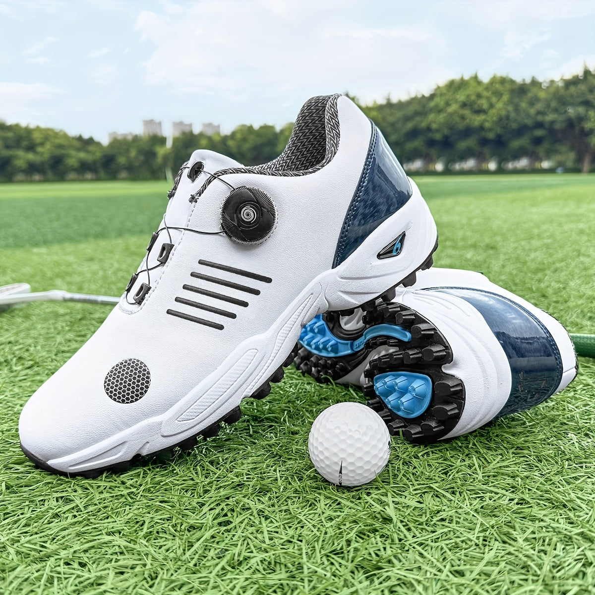 Golfeasy | Men's Golf Shoes with Grip & Dial Closure Mechanism | Rotatable Lacing System | Twist Closure | Lightweight & Breathable Design