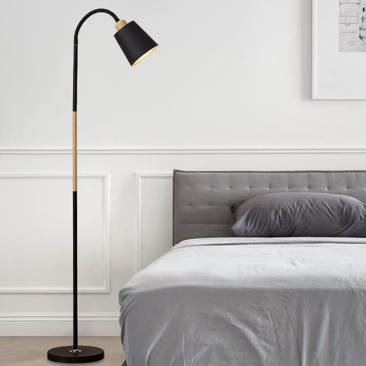 Modern Floor Lamp with Iron Base and Selectable Shade