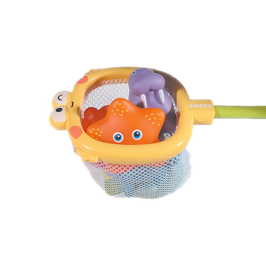 Bath Toy Set with Nets – Floating Sea Creatures and Water Sprayers