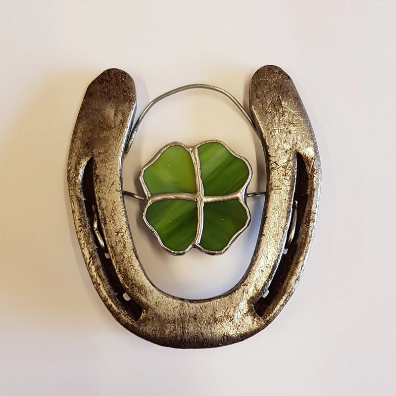 Four-Leaf Clover Luck Horseshoe