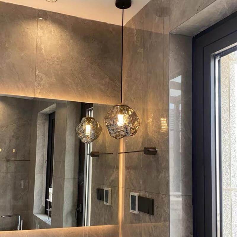 Pendant Lamp with Lava Glass Design