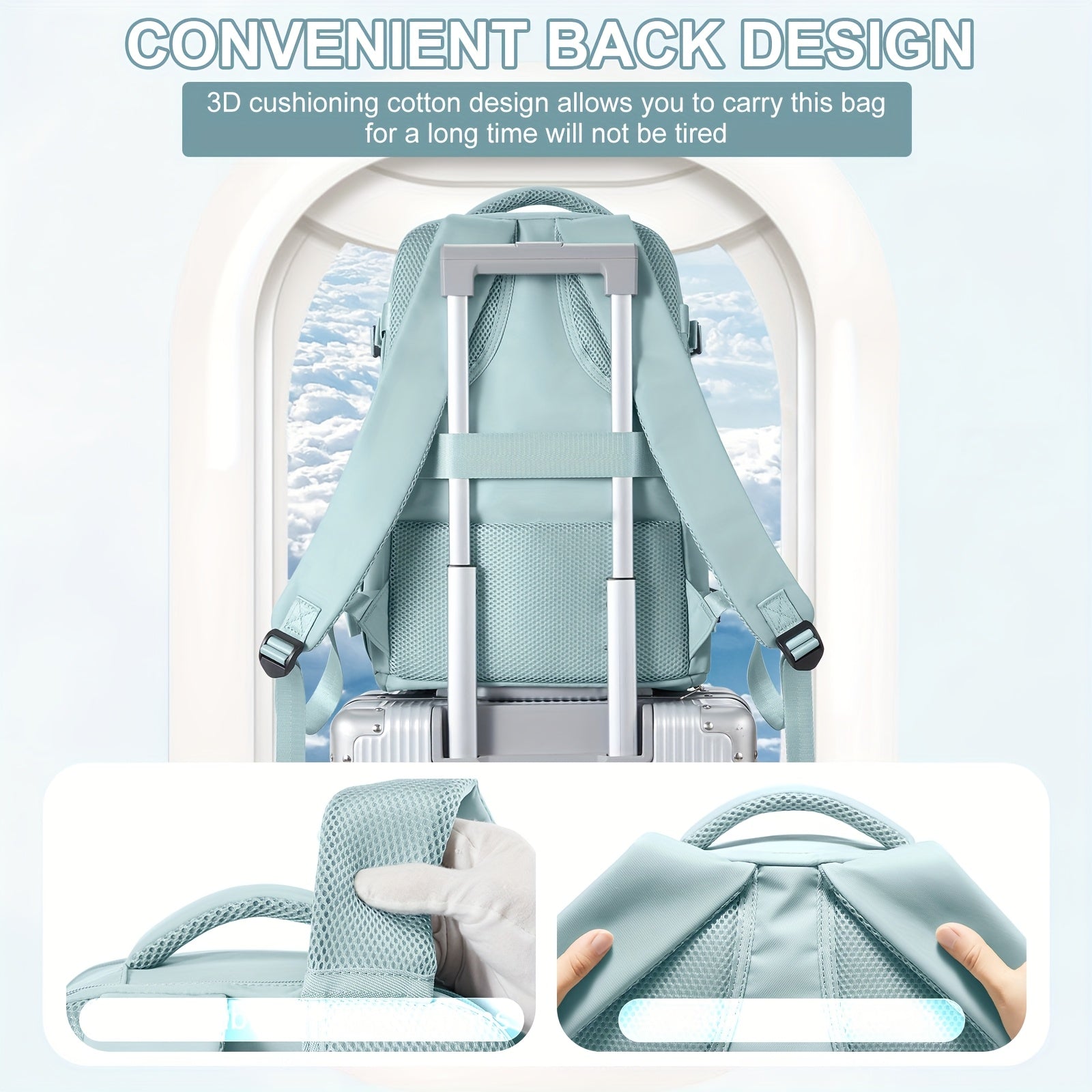 Multifunctional Travel & Day Backpack with Shoe Compartment and Waterproof Compartments
