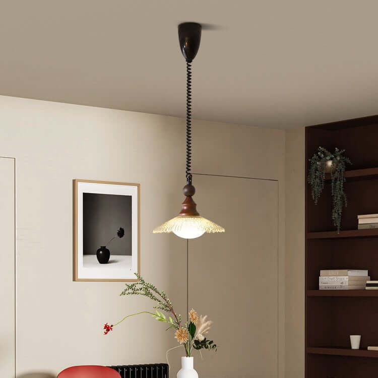 Pendant Light with Wooden Accents
