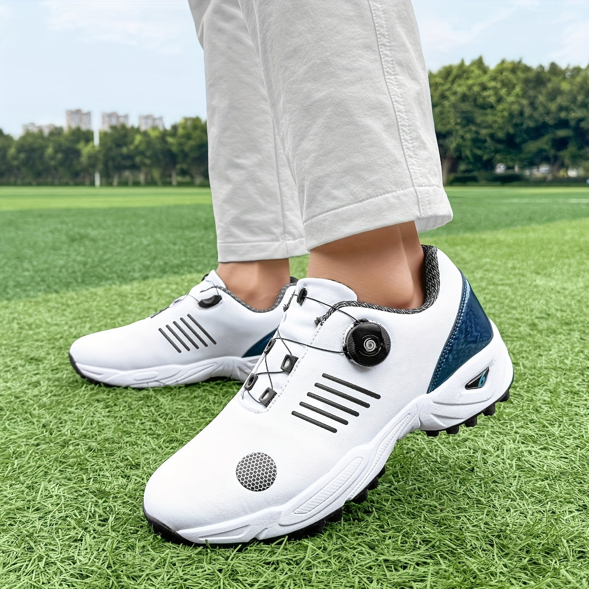 Golfeasy | Men's Golf Shoes with Grip & Dial Closure Mechanism | Rotatable Lacing System | Twist Closure | Lightweight & Breathable Design
