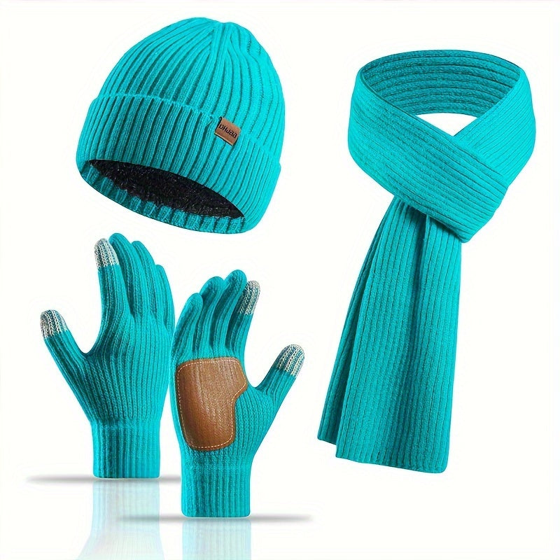 Joyful Winter Set - Beanie, Scarf and Gloves for Couples