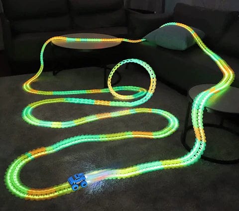 KidsPlay | Magnetic Car Track | Montessori Toy | Improve Hand-Eye Coordination | Develop Imagination | Glows in the Dark | Safe & Durable Material | Gift for Children