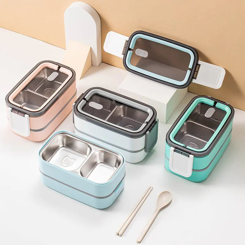 2-Tier Stainless Steel Bento Lunch Box - MealMate
