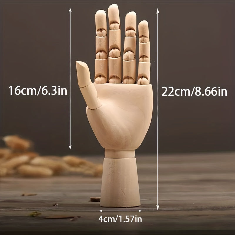 Nordic Creative Wooden Hand Model – Movable and Atmospheric Deco Object