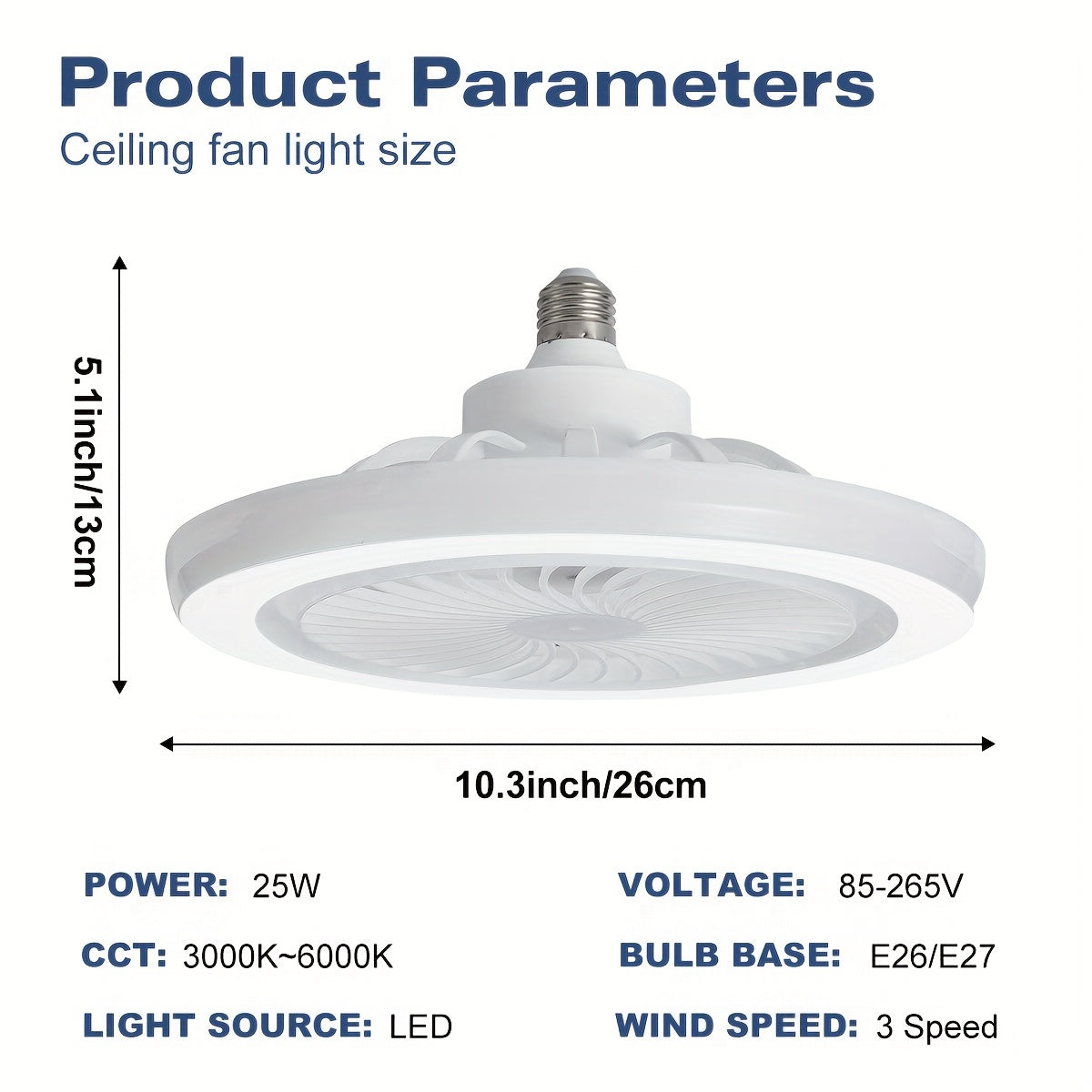 LED Slim Ceiling Fan Light – Dimmable and Quiet