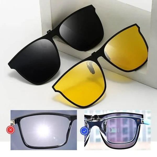 LuxGuard Polarized Clip-On Sunglasses | Stylish UV400 & Anti-Glare Protection