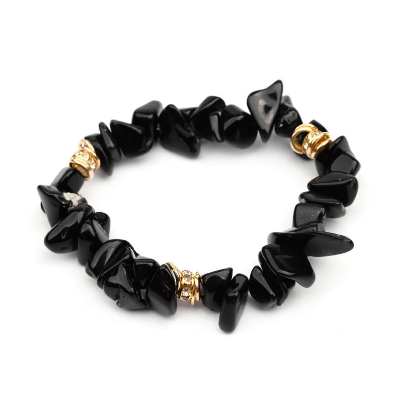 Stylish Bracelet Made of Natural Stones and Crystal Beads - Celine