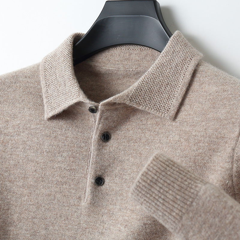 Meriwarm Longsleeve Polo | Men's Clothing | Luxury polo made from merino wool and cashmere for winter